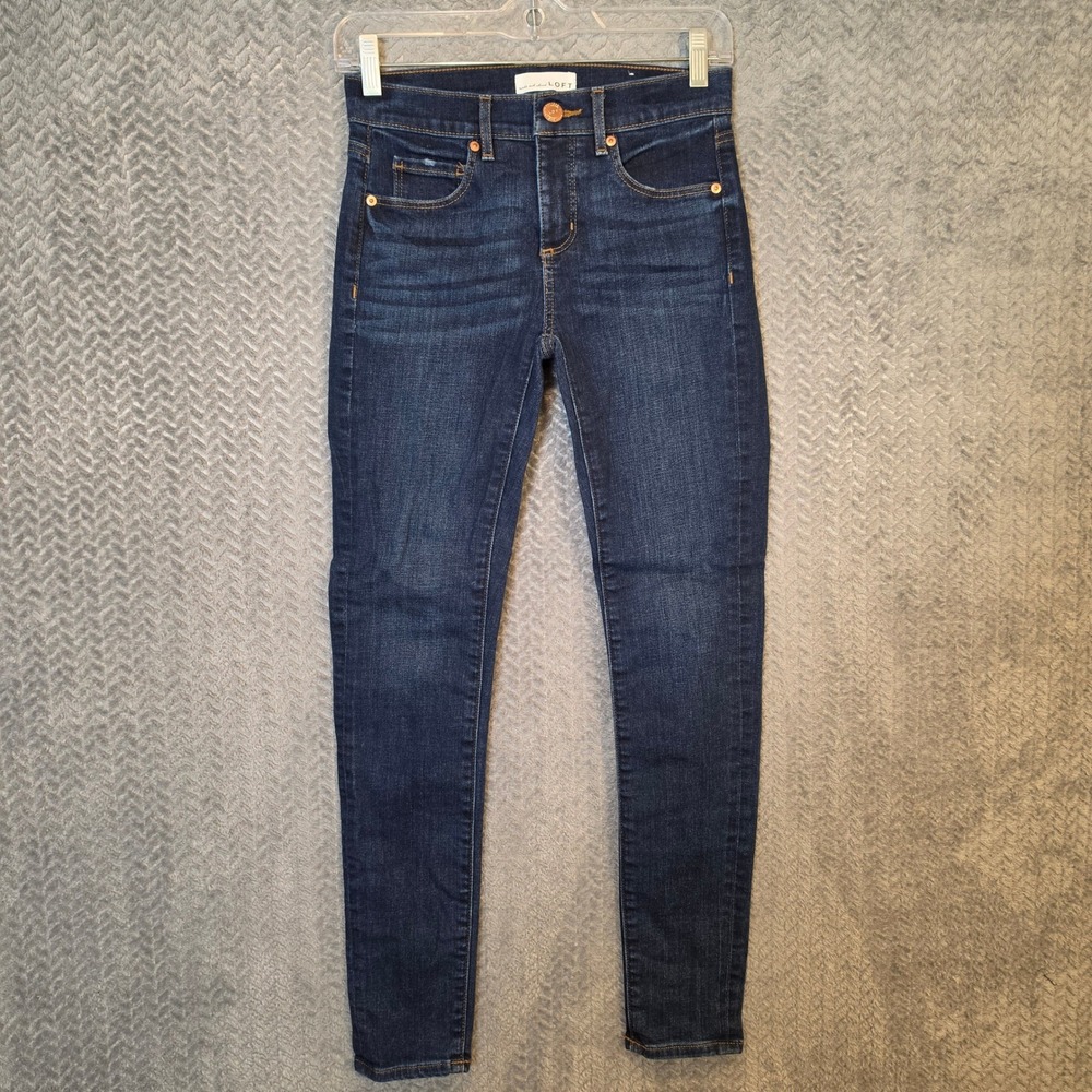 Loft Womens Skinny Jeans Dark Wash Blue Sustainable Style Size 24 00 Stretch